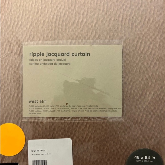 NWOT 4 panels Jacquard Curtains Dusty Blush - Picture 2 of 5